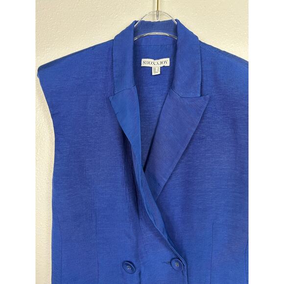 Shona Joy Vento Sleeveless Blazer Dress Colbalt Blue Sz 4 *No Belt* - Picture 4 of 8
